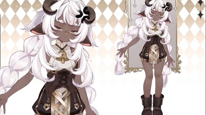 [Live2D model display] Do you like the white-haired black-skinned lamb? [Pori]