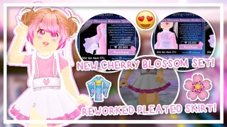 👘💖 NEW SPRING CHERRY BLOSSOM SET + REWORKED PLEATED SKIRT! // Roblox Royale High