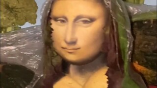 低配3D版蒙娜丽莎，还原出画像本人就算了，他甚至还用蔬菜造了个景