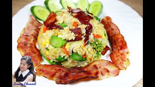 ข้าวผัดเบคอน : Bacon Fried Rice l Sunny Thai Food