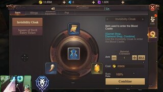 How To Craft Invisibility Cloak for Blood Castle Required Item | MU Archangel