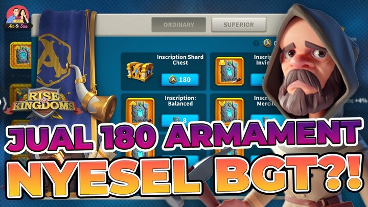 HASIL JUAL 180 ARMAMENT DAPET INI DI INSCRIPTION SHOP?! (RISE OF KINGDOMS)