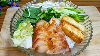 BÚN NƯỚC TƯƠNG - cách làm bún nước tương ngon, Bún Thịt Khìa - Tú Lê Miền Tây