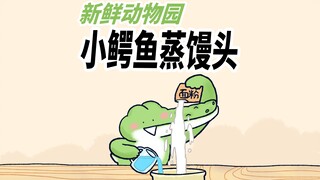 【新鲜动物园】今天小鳄鱼给朋友们蒸馒头，真好吃。