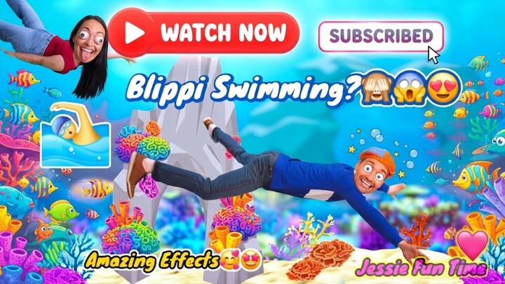 Blippi swimmming - amazing color effects😍
