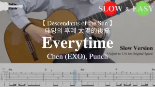 Descendants of the Sun íƒœì–‘ì�˜ í›„ì˜ˆ | Everytime - Chen (EXO), Punch | Fingerstyle Guitar TAB (Slow & Easy)