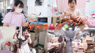 [NgocinTokyo] ĐI CHỢ HẢI SẢN Ở NHẬT / LẦN ĐẦU ĂN TÔM HÙM HẤP BIA🦞🍻l Gokku Egao