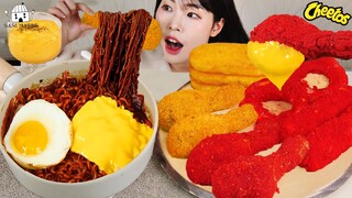 ASMR MUKBANG| 직접 만든 짜짜로니 & 치토스 양념치킨 먹방 & 레시피 FRIED CHICKEN AND BLACK BEAN NOODLES EATING