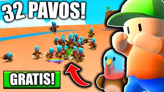 STUMBLE GUYS REGALO ESTA SKIN GRATIS!? 😱 32 PAVOS EN UNA MISMA PARTIDA DE STUMBLE GUYS 🤑