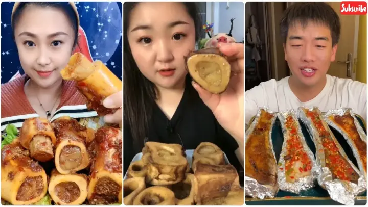 (NEW VIDEO) ASMR MUKBANG CHINA EAT BEEF BONE MARROW, THÁNH ĂN TUỶ XƯƠNG CAY, 吃牛骨髓, 골수를 먹다 #116