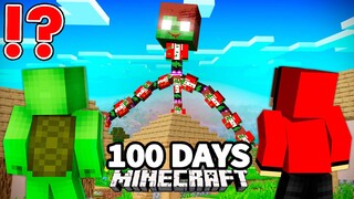 100 Days Defending the Village From the Zombified Titan JJ in Minecraft - Maizen JJ and Mikey