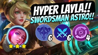 LAYLA ASTRO SWORDSMAN !! FULL CRITICAL DAMAGE !! MAGIC CHESS MOBILE LEGENDS