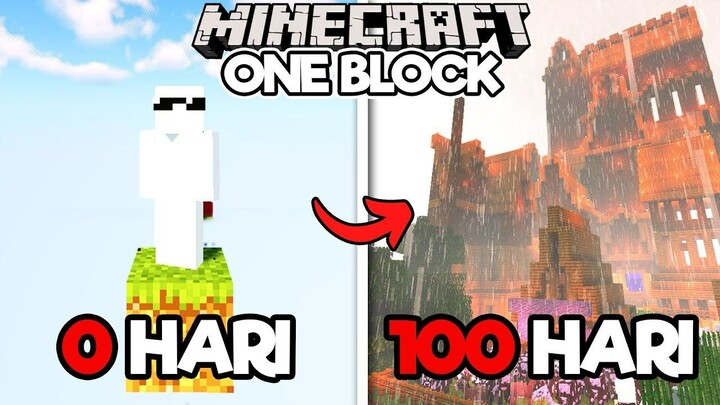 Aku Berhasil Bertahan Hidup di 100 Hari Minecraft OneBlock ❗❗