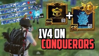 1v4 against CONQUEROR PLAYERS for the win! | PUBG Mobile