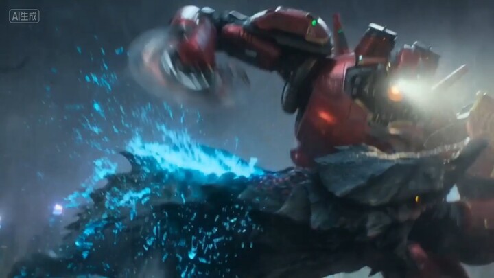 AI-generated: Pacific Rim Deleted Scene – IF Timeline – The Storm-Red Counterattack Against the Tail
