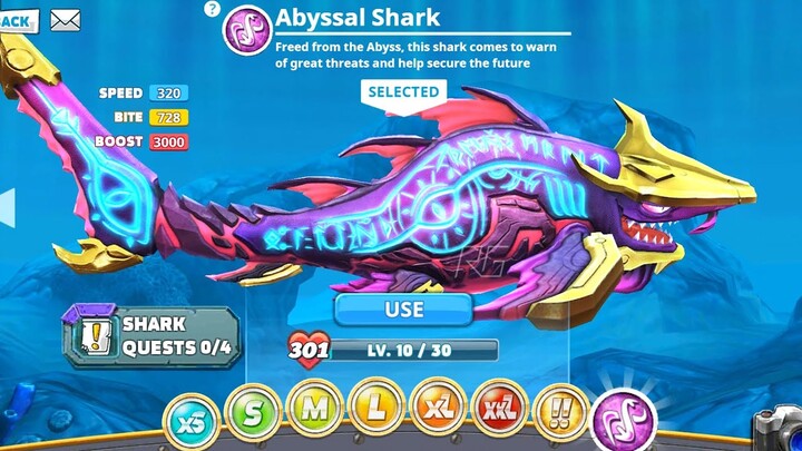 ABYSSAL SHARK UNLOCKED & ABYSSAL SHARK GAMEPLAY | Hungry Shark World