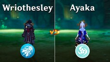 Wriothesley VS Ayaka Comparison !! who is the Best DPS ?? Genshin Impact