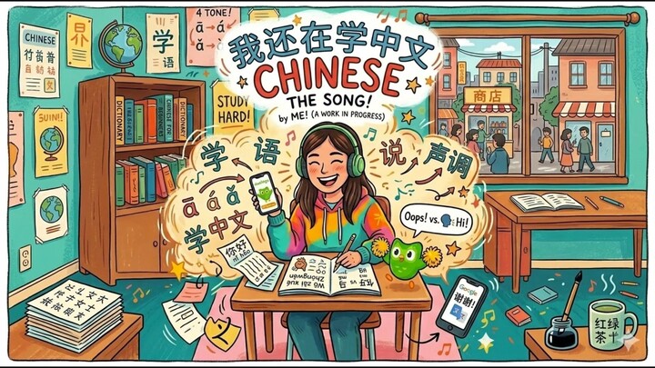 我还在学中文