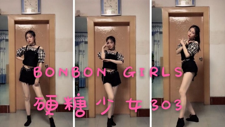 Para penggemar wanita dari lagu grup Hard Candy Girls "BONBON GIRLS" menari dengan penuh semangat me