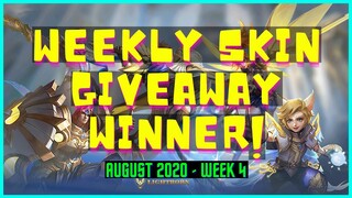 MOBILE LEGENDS WEEKLY SKIN GIVEAWAY WINNER! (AUGUST 2020 - WEEK 4)