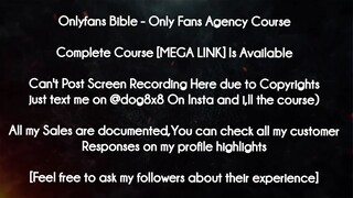 Onlyfans Bible course  - Only Fans Agency Course download