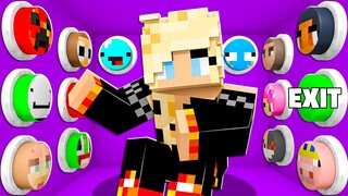 100 YouTuber Mystery Buttons But Only One Lets You Escape... - Minecraft