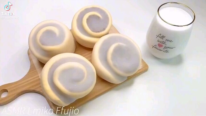 asmr ~ cinnamon roll slime with a cup of milky slime!