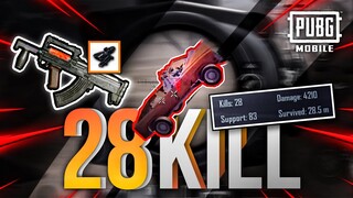 28KILLS, 4K Damage In HIGH-TIER Solo vs Squad Lobby?!