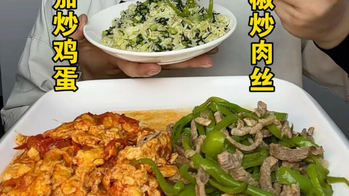 Telur orak-arik tomat, daging suwir tumis paprika—selesai seketika! #masakanrumahan #tantanganpopule