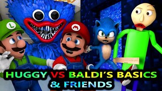 HUGGY WUGGY VS BALDI'S BASICS, SONIC, MARIO MOVIE! (Poppy Playtime) Minecraft Animation Challenge!