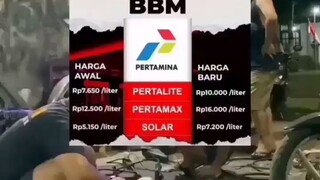 sedikit bocoran harga Dan perbandingan harga BBM terbaru y ges ya!!