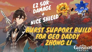 CARA BUILD BURST SUPPORT ZHONG LI THE GEO ARCHON !!!! (F2P Build) | Genshin Impact Indonesia