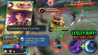 BUFFED LESLEY! "NO LIMIT CRITICAL" FIRST RANK GAMEPLAY (WIN OR LOSE?) - MLBB