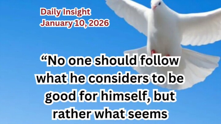 Daily Insight January 10, 2026 #faith #saint #insight