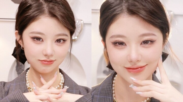 Zhang Yuanying's makeup look, better suited to Chinese babies' complexions.