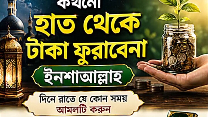 কখনো হাত থেকে টাকা ফুরাবে না ইনশাআল্লাহ। দিনে রাতে যে কোন সময় আমলকি করুন।