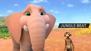Jungle beat the monkey and elephant