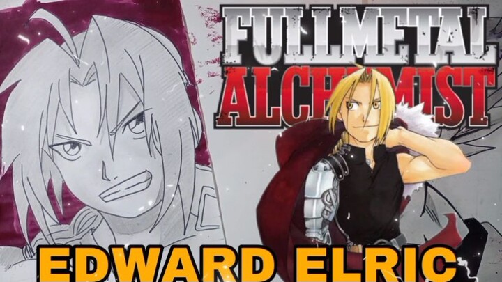 menggambar Edward elric dari anime Fullmetal alchemist