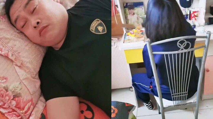 Dad oversaw his daughter’s online class and snored loudly as she fell asleep; the teacher said, “Fro