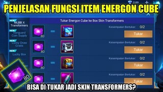 PENJELASAN FUNGSI ITEM ENERGON CUBE MLBB!!! BISA DI TUKAR JADI SKIN TRANSFOMERS GRATIS?