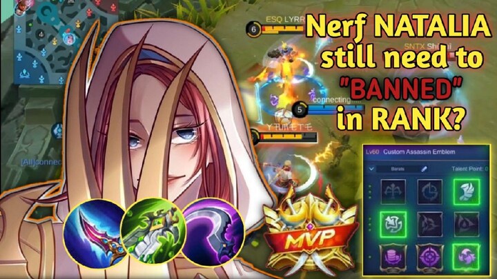 NERF NATALIA STILL NEED TO BANNED IN RANK - TOP GLOBAL NATALIA GAMEPLAY - MLBB