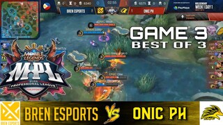 BREN ESPORTS vs ONIC PH | GAME 3 | MPL PH SEASON 6 | MLBB