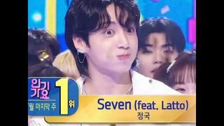 Jungkook Reaction on winner of seven songs #bts #jungkook