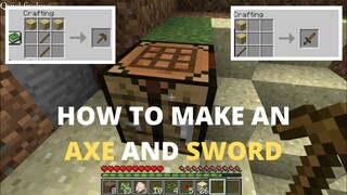 How to make an axe and sword in Minecraft 2022 | Quickfindme