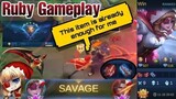 My Last Ruby Gameplay 2.0 | SAVAGE Ruby Rank Gameplay | EndlessHepta is the Core | Mobile Legend