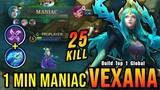 1 Minutes MANIAC!! Finally Best Item for Vexana Insane 25 Kills!! - Build Top 1 Global Vexana ~ MLBB