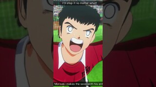 Morisaki brave save vs hyuga  in captain tsubasa rise of new champions