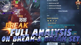 [Solo Leveling: Arise] - FULL ANALYSIS on BREAK State vs NON Break state & Break Set Artifacts!
