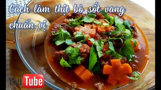 Cách làm Bò sốt vang chuẩn ngon