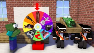 Monster School : spin wheel horror & funny Challenge - Minecraft Animation